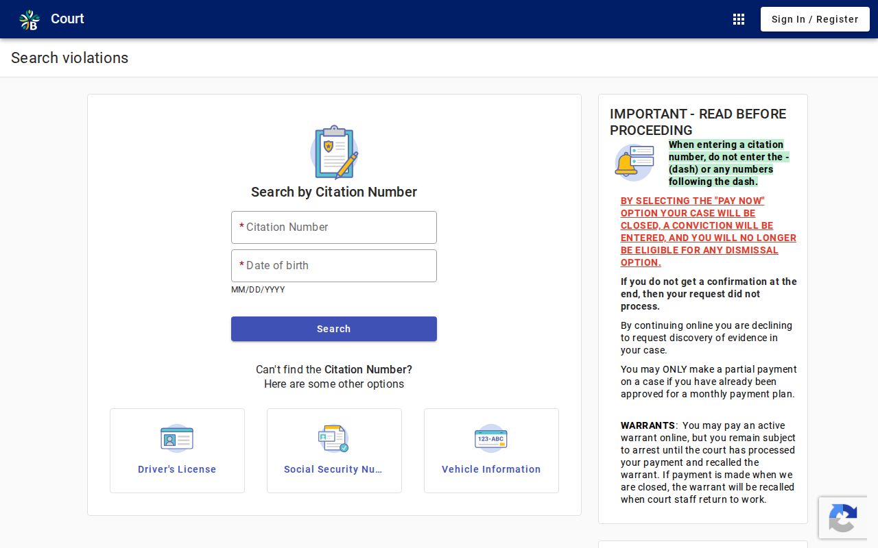 Kendall County traffic ticket search through Boerne Municipal Online Services