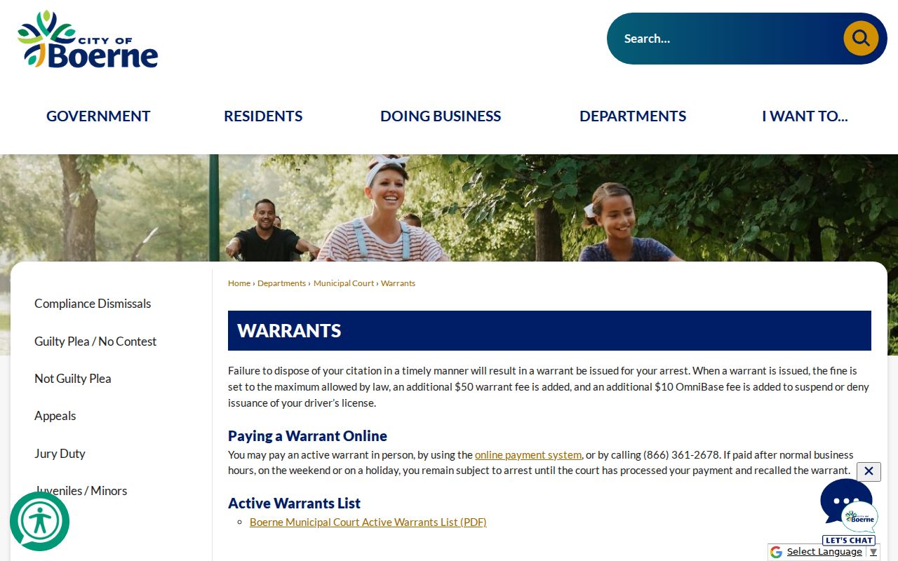 Kendall County traffic ticket warrant and OmniBase warning from Boerne